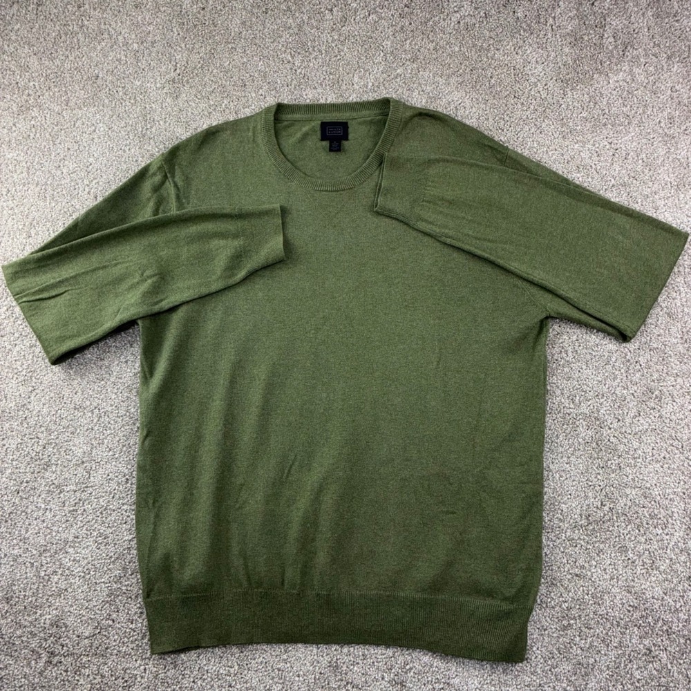 14th & Union Sweater Mens XL Green Cotton Cashmere Crewneck Long Sleeve HOL21